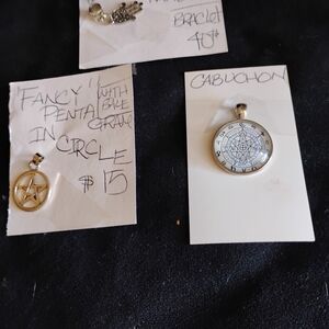 Silver and Gold Cabochon Pendant